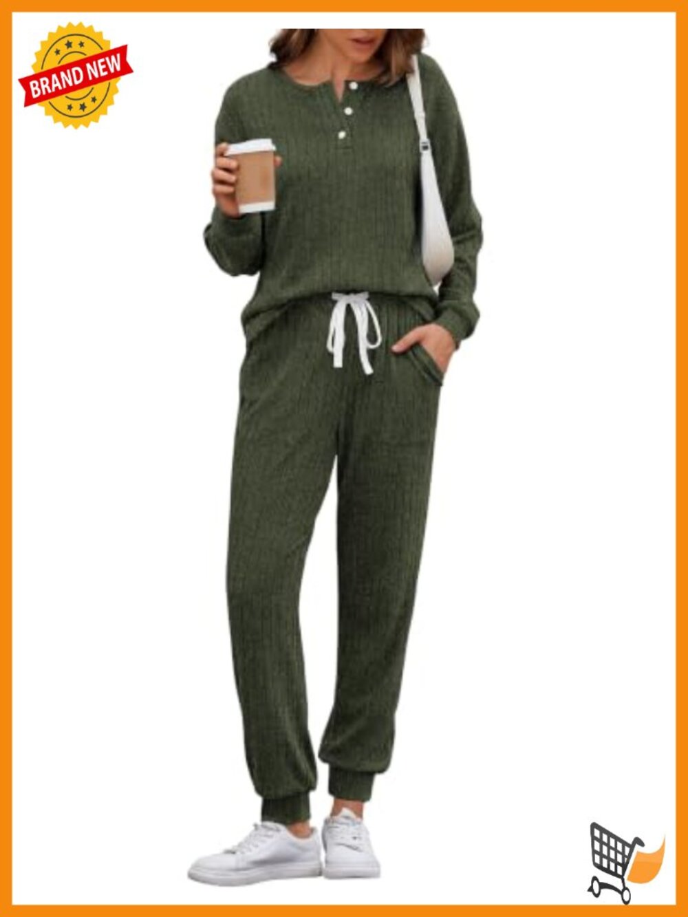 Women's Knit 2 Piece Lounge Set Long Sleeve Top Pants